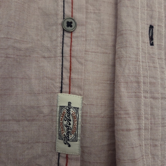 Flag and Anthem Button Down Dress Shirt Mens Size XXL - Picture 6 of 11